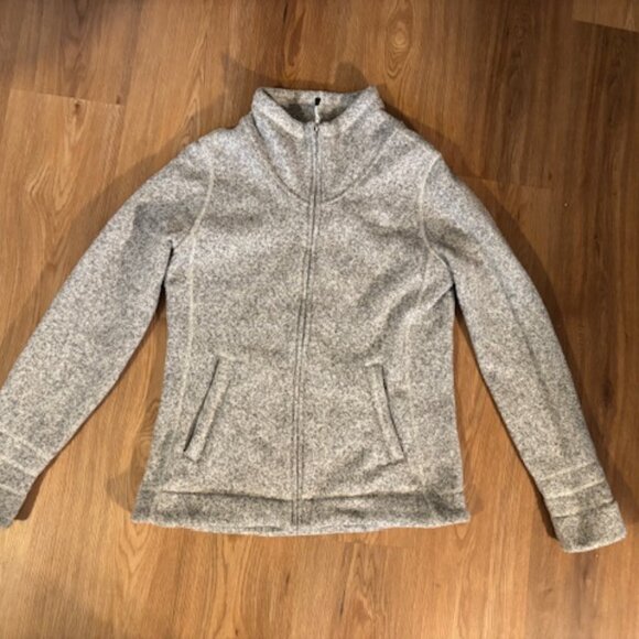The North Face Womens Heathered Gray Fleece Full Zip Jacket Medium - Picture 1 of 7